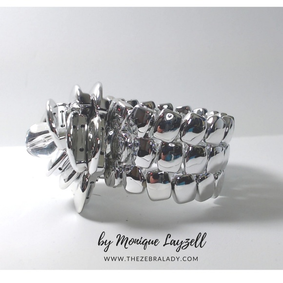 Silver Shine Plastic Chic Stretch bracket Rose - Picture 2 of 2